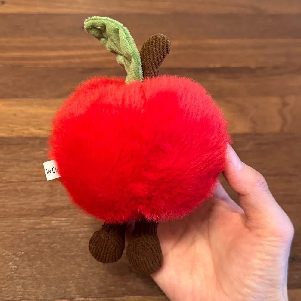 Red Apple Plush Keychain Cute Fruit Bag Charm Kawaii Soft Toy Gift New - Picture 3 of 8
